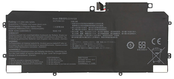 Recambio de Batería para ordenador portátil  ASUS ZenBook-Flip-UX360CA