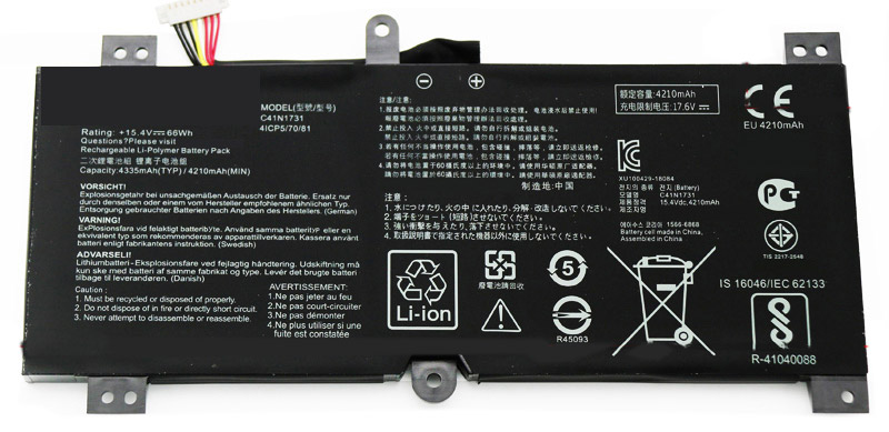 Recambio de Batería para ordenador portátil  ASUS ROG-Strix-Scar-II-GL504