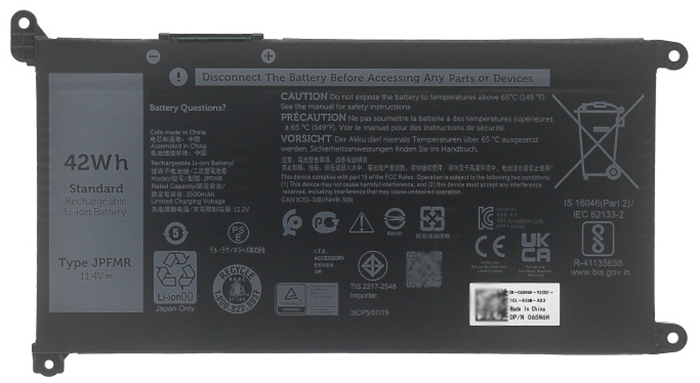 Recambio de Batería para ordenador portátil  Dell Chromebook-3400