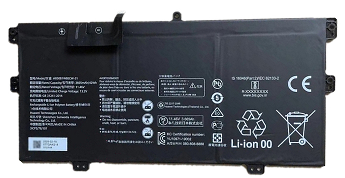 Recambio de Batería para ordenador portátil  HUAWEI MateBook-X-2020-EUL-W19P