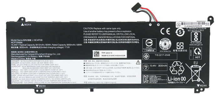 Recambio de Batería para ordenador portátil  lenovo L19C4PDB