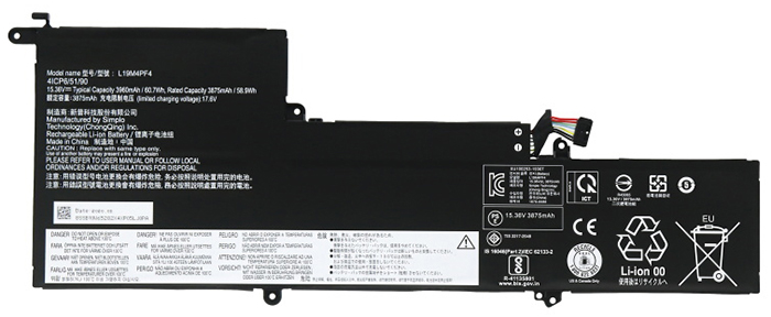 Recambio de Batería para ordenador portátil  lenovo L19M4PF4